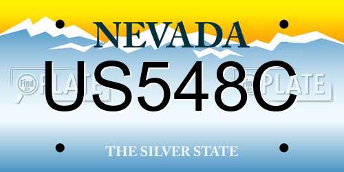 US548C Nevada License Plate