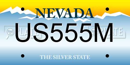 US555M Nevada License Plate