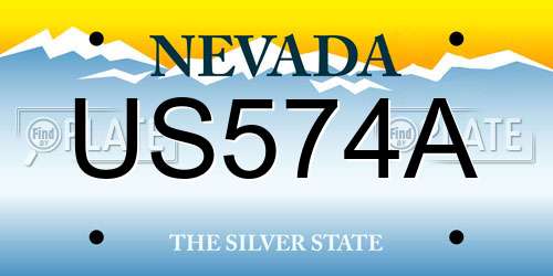 US574A Nevada License Plate