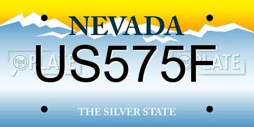 US575F Nevada License Plate