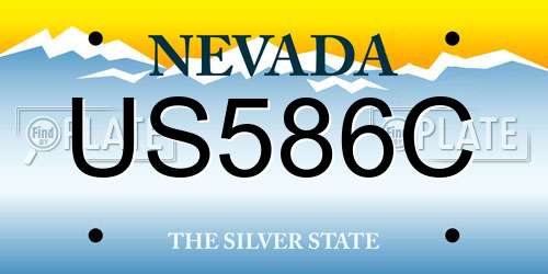 US586C Nevada License Plate