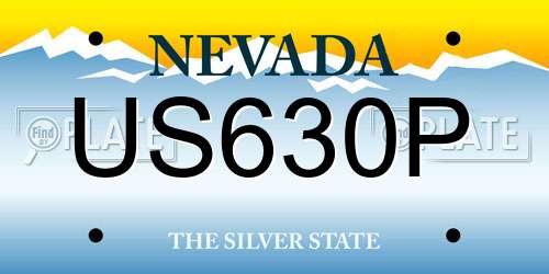 US630P Nevada License Plate