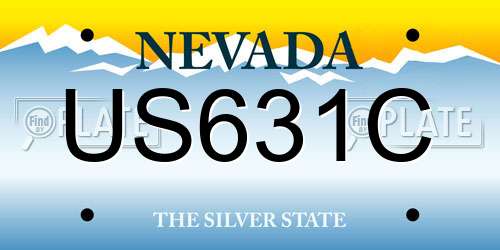 US631C Nevada License Plate