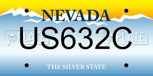 US632C Nevada License Plate