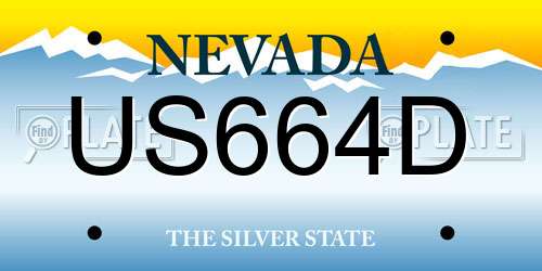 US664D Nevada License Plate