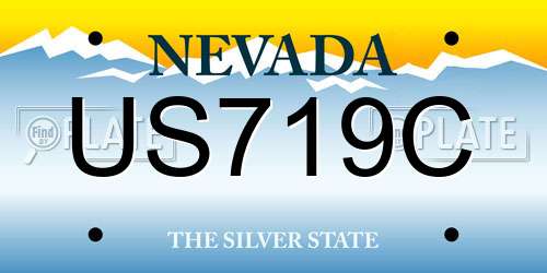 US719C Nevada License Plate