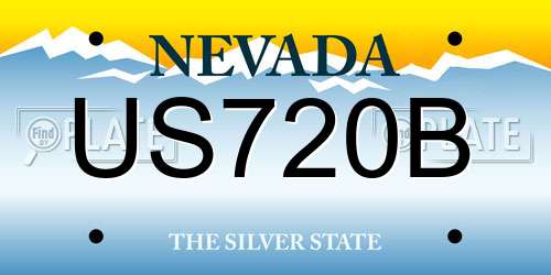 US720B Nevada License Plate