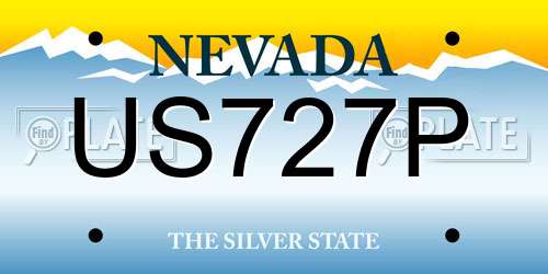 US727P Nevada License Plate