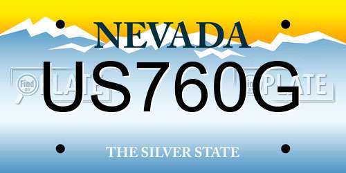 US760G Nevada License Plate
