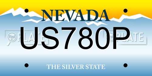 US780P Nevada License Plate