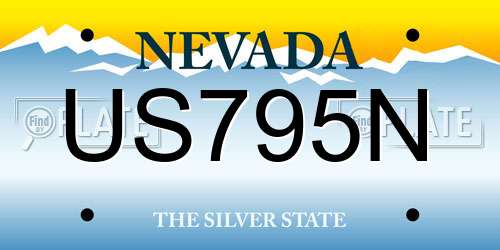 US795N Nevada License Plate