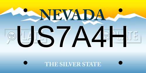 US7A4H Nevada License Plate