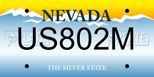 US802M Nevada License Plate