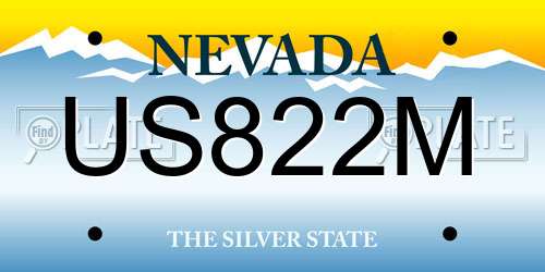US822M Nevada License Plate