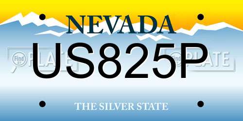 US825P Nevada License Plate