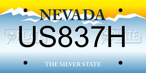 US837H Nevada License Plate