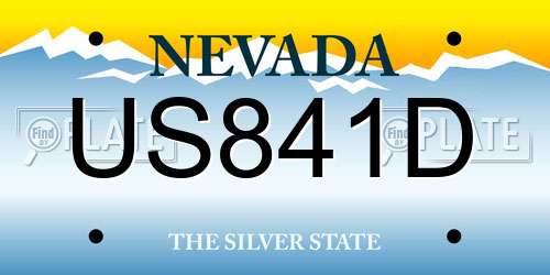 US841D Nevada License Plate