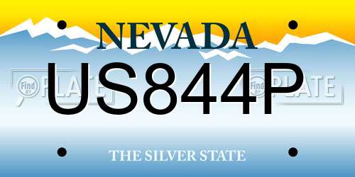 US844P Nevada License Plate