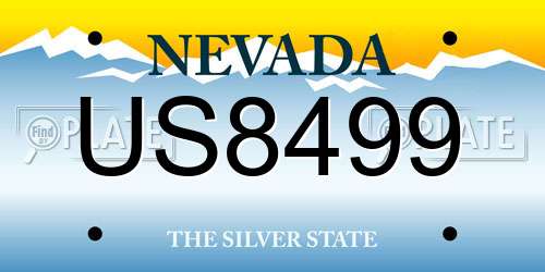 US8499 Nevada License Plate