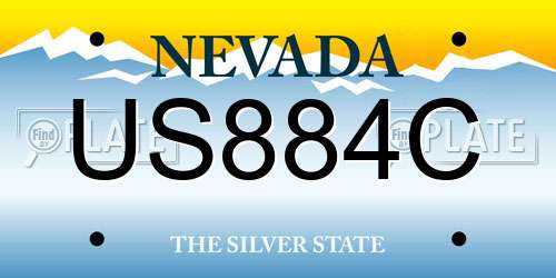 US884C Nevada License Plate