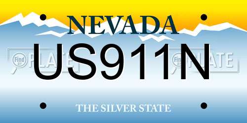 US911N Nevada License Plate