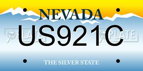 US921C Nevada License Plate