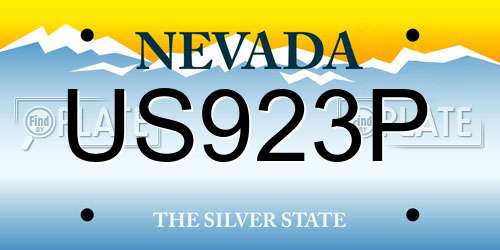 US923P Nevada License Plate