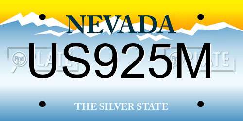 US925M Nevada License Plate