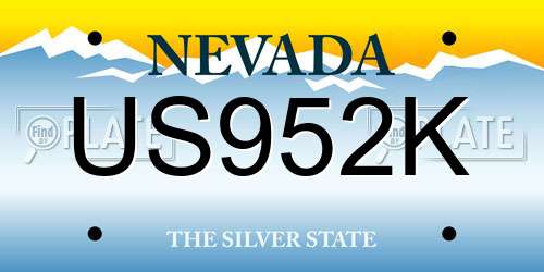 US952K Nevada License Plate
