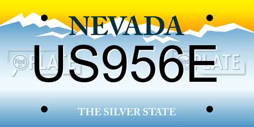 US956E Nevada License Plate