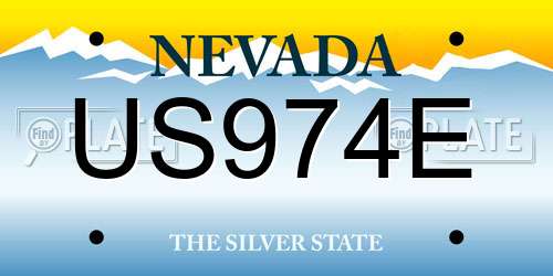 US974E Nevada License Plate