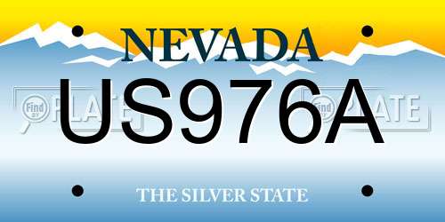 US976A Nevada License Plate