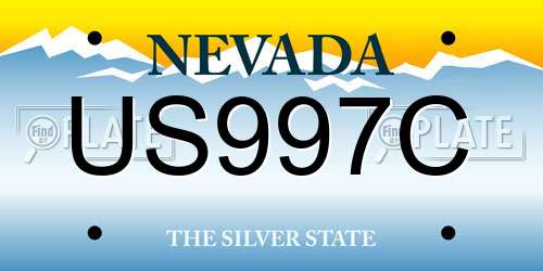 US997C Nevada License Plate