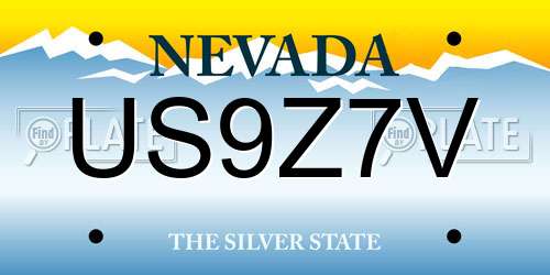 US9Z7V Nevada License Plate