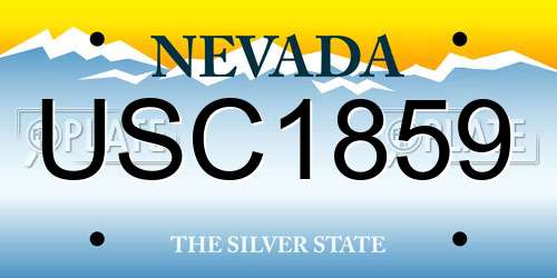 USC1859 Nevada License Plate