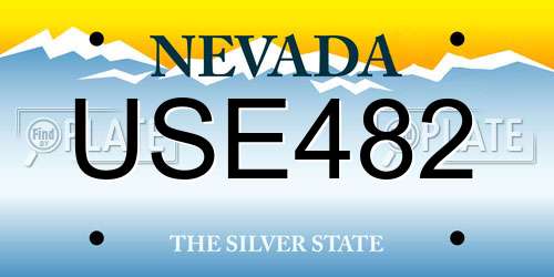 USE482 Nevada License Plate