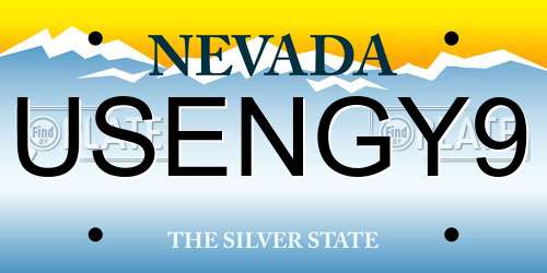 USENGY9 Nevada License Plate
