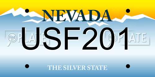USF201 Nevada License Plate