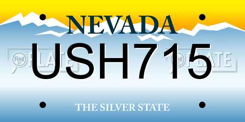 USH715 Nevada License Plate
