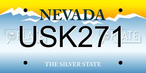 USK271 Nevada License Plate