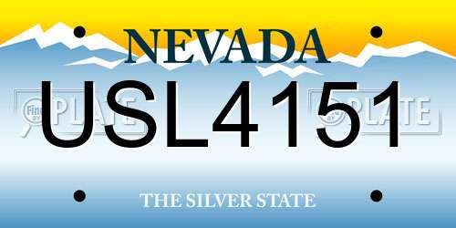 USL4151 Nevada License Plate
