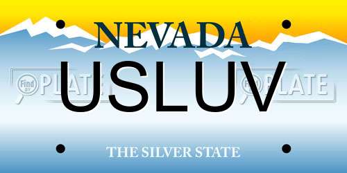 USLUV Nevada License Plate