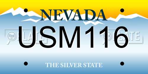 USM116 Nevada License Plate