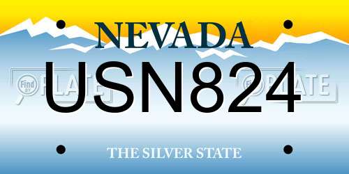 USN824 Nevada License Plate