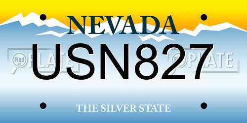 USN827 Nevada License Plate