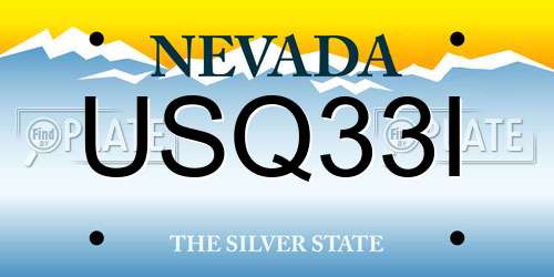 USQ33I Nevada License Plate