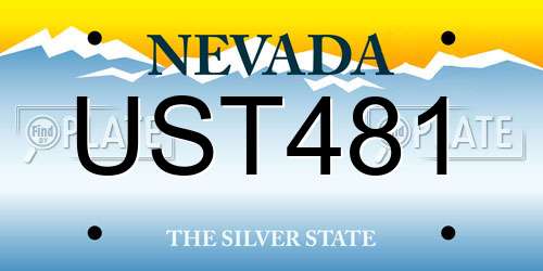 UST481 Nevada License Plate
