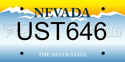 UST646 Nevada License Plate