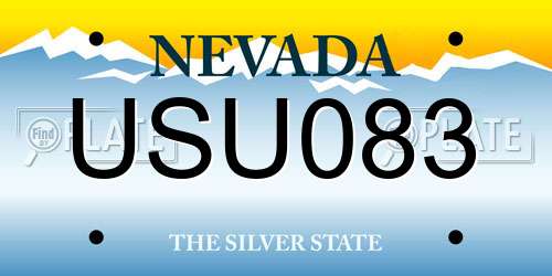 USU083 Nevada License Plate