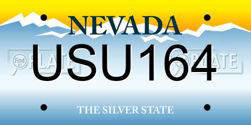 USU164 Nevada License Plate